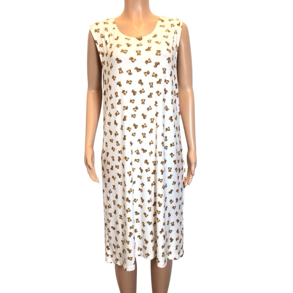5 More Minutes Womens Sleep Dress 2X or 3X Buttery Soft Teddy Print Nightgown - Picture 2 of 7